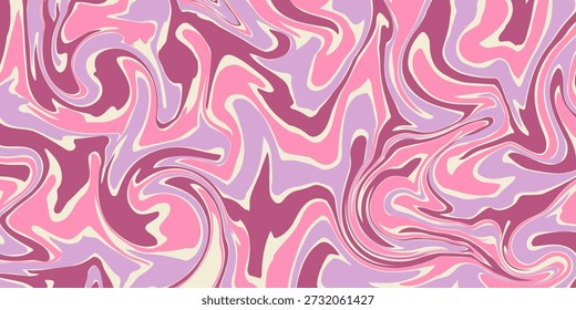 Abstract Simple Wavy Geometric Y2k Texture Vector Design. Cool Trendy Groovy Curvy Pattern. Psychedelic Trippy Liquid Colorful Backdrop.