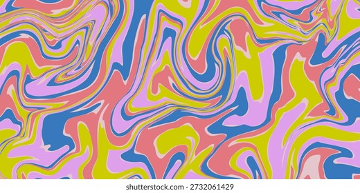 Abstract Simple Wavy Geometric Y2k Texture Vector Design. Cool Trendy Groovy Curvy Pattern. Psychedelic Trippy Liquid Colorful Backdrop.