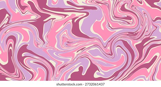 Abstract Simple Wavy Geometric Y2k Texture Vector Design. Cool Trendy Groovy Curvy Pattern. Psychedelic Trippy Liquid Colorful Backdrop.