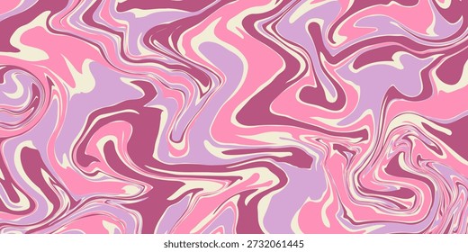 Abstract Simple Wavy Geometric Y2k Texture Vector Design. Cool Trendy Groovy Curvy Pattern. Psychedelic Trippy Liquid Colorful Backdrop.