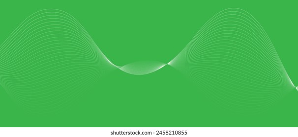 abstract simple white green gradient wave line design can be used background.