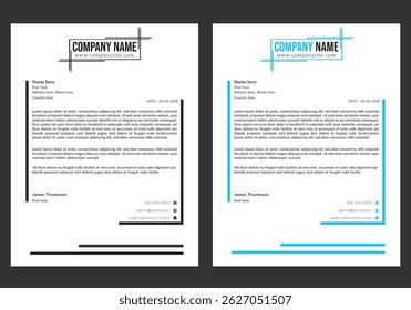 Abstract Simple, white letterhead design with black text.