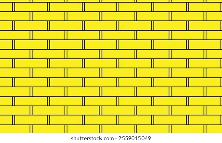 abstract simple white outline brick pattern on yellow can be used background.