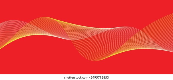 abstract simple white yellow thin line wavy pattern can be used background.