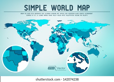 Abstract Simple World Map - EPS10 Vector Design