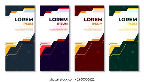 Abstract Simple X Banner Design Set