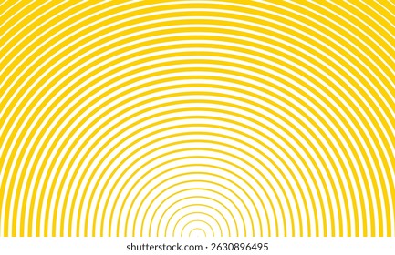 abstract simple yellow big to small circular line pattern can be used background.