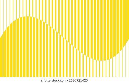 El patrón ondulado de línea irregular grande a Pequeño amarillo simple abstracto se puede usar como fondo.