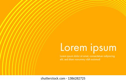 abstract simple yellow curve line on orange background vector