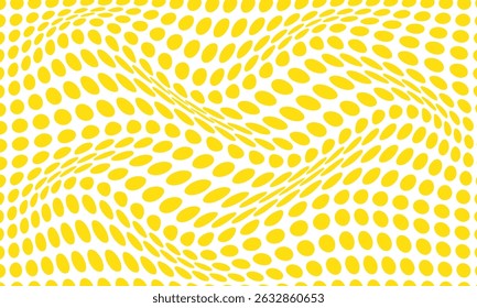 abstract simple yellow dot grid wave pattern can be used background.