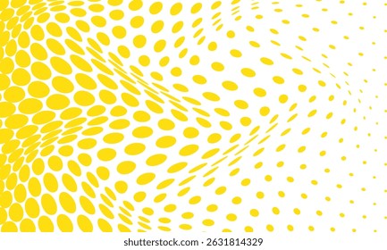 abstract simple yellow halftone dot wave pattern art can be used background.
