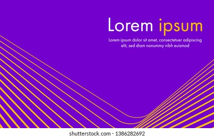 abstract simple yellow line on purple background vector
