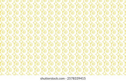 abstract simple yellow spiral line flower pattern suitable for background.