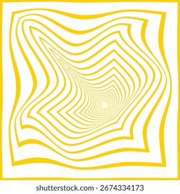 abstrakte einfache gelbe quadratische Spirale Muster Kunst für Banner Poster Hintergrund.