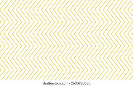 El arte de patrón de onda en zigzag de línea delgada amarilla simple abstracta se puede usar como fondo.