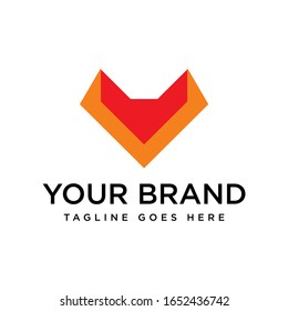 abstract simplified fox head logo icon