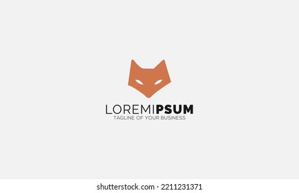 Abstract Simplified Fox Head Logo Icon