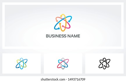 Abstract Simplified Symbol Of Atom Logo