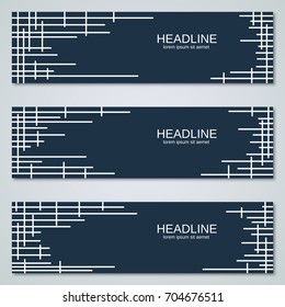 Abstract simplistic geometric style vector banners collection