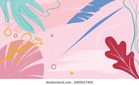 Abstract simply background with natural line arts for wrappers, wallpapers, postcards, greeting cards, wedding invitations, romantic events