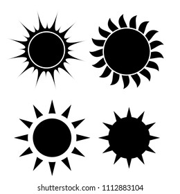 Abstract Simply Sun Icon Sign Collection Set Vector Illustration EPS10