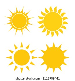 Abstract Simply Sun Icon Sign Collection Set Vector Illustration EPS10