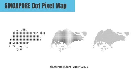 Resumen Mapa de Singapur con diseño de concepto moderno punto de puntos de puntos de referencia aislado en ilustración de vectores de fondo blanco.