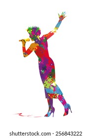 abstract singer silhouette