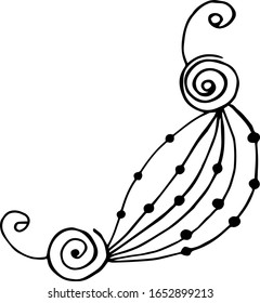 Abstract single element. The figure is hand-painted. Can be used for fabric design, cover art, postcards