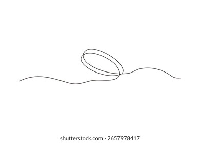 Abstrakte einzeilige Kunst in Schwarz auf Weiß, gewellt und schleifenförmig, minimalistisches Design
