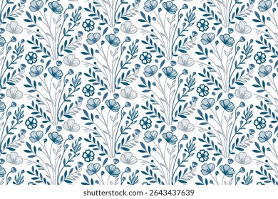 abstract single line flower artwork for seamless textile prints including rose and leaf sketches for modern women fashion and fabric


