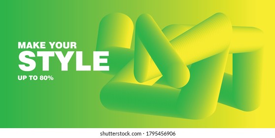 abstract sircle banner is Abstract background with main colors are yellow and green. This is great for social media background or product banners or discount banners or cover design