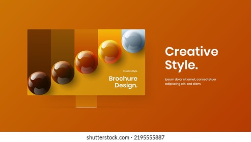Abstract site design vector layout. Minimalistic computer display mockup web project template.