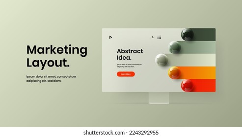 Abstract site design vector layout. Clean display mockup web banner illustration.