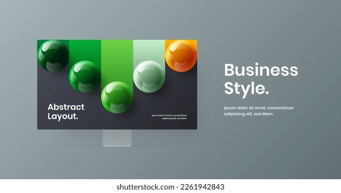 Abstract site design vector template. Modern computer display mockup landing page illustration.