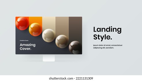 Diseño de vector de sitio abstracto. Plantilla de página de inicio de simulación de monitor Vivid.