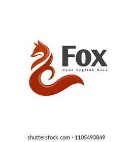 Abstract sitting fox logo