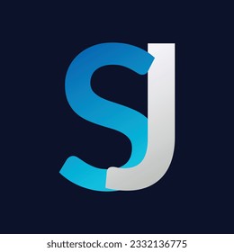 Resumen de la plantilla de diseño del logotipo de la letra SJ. Ilustración del logotipo del vector.