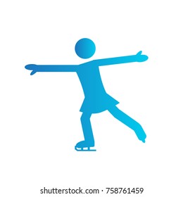 Abstract skate dancing symbol isolated on white background, Vector illustration