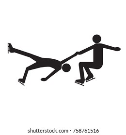Abstract skate dancing symbol isolated on white background, Vector illustration