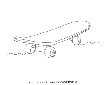 Abstraktes Skateboard. durchgehende einzeilige Kunstzeichnung Skizze Logo