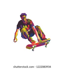 abstract skateboard pop art illustration