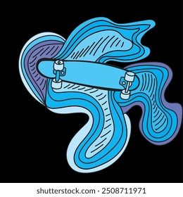 abstract skateboard vector illustration design blue color