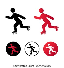 Abstract Skating Icon Illustration Flat Design