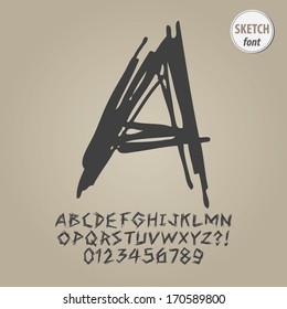 Abstract Sketch Alphabet and Digit Vector