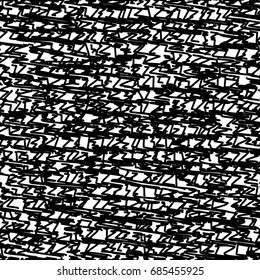 Abstract sketch background design - seamless vector pattern - black and white.