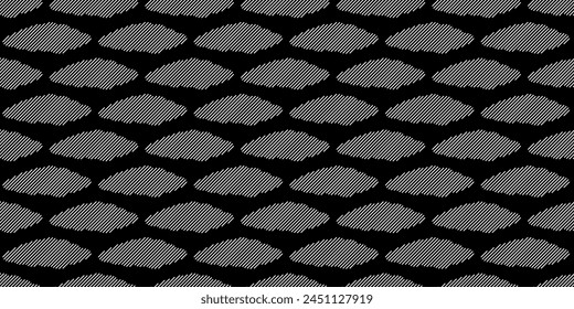 Abstract sketch black and white clouds seamless pattern texture for print