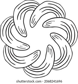Esbozo abstracto de un elemento doodle en un vector
