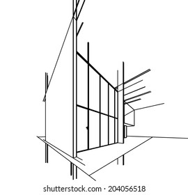 abstract sketch house exterior