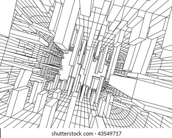 abstract sketch in monochrome colors